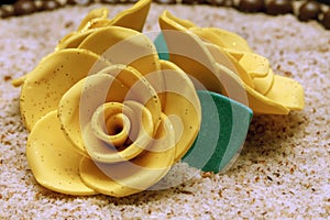 Yellow decorative sugar rose