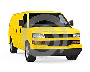 Yellow Delivery Van Isolated