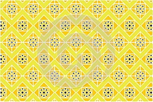 Yellow diamond background vector seamless design pattern