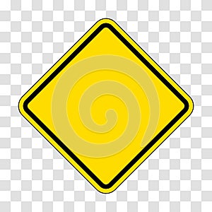 Yellow diamond blank warning sign