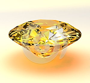 Yellow diamond brilliant 3d