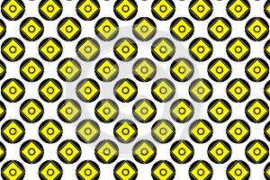 Yellow diamond shape overlapping seamless vector graphic pattern