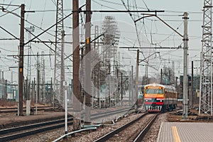 Yellow diesel train