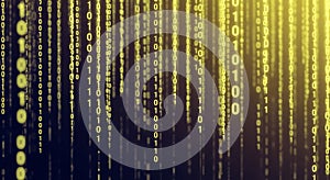Yellow digital binary data.