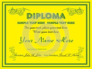 Yellow diploma design