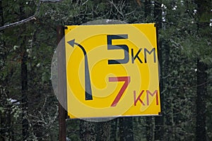 Yellow direction indicator photo