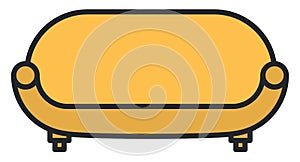 Yellow divan sofa, icon