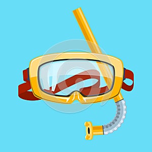 Yellow Diving Mask and Snorkel Isolated