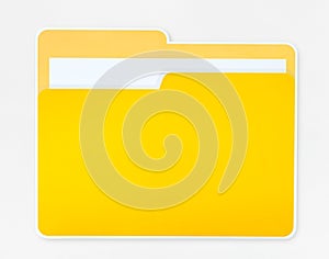 Yellow document folder icon isolated