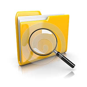 Yellow Document Folder with Magnifier