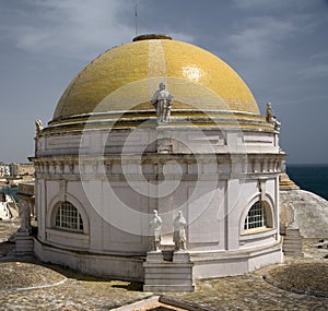 Yellow Dome of Cadiz cathedral