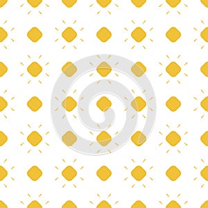 Yellow dots vector seamless pattern. Simple geometric texture with circles, sun