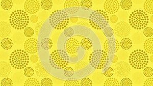 Yellow Dotted Concentric Circles Pattern Background Vector Image