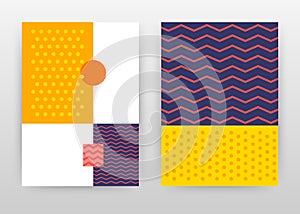 Yellow dotted geometric zigzag dotted business background design for annual report, brochure, flyer, poster. Geometry abstract