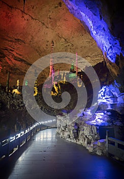 Yellow Dragon Cave: The wonder of the world`s caves at Zhangjiajie, Hunan Province, China