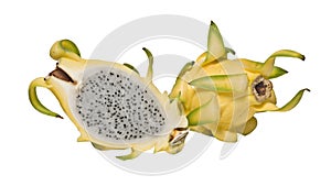 Yellow dragon fruit and its section