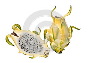 Yellow dragon fruit and its section