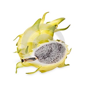 Yellow Dragon fruits isolated on white background