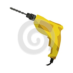 Yellow drill icon tool with wired