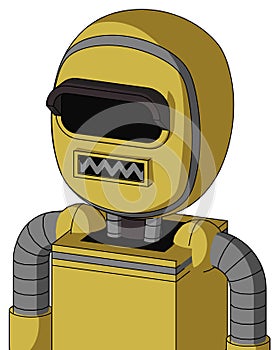 Yellow Droid With Bubble Head And Square Mouth And Black Visor Eye