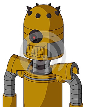 Yellow Droid With Dome Head And Toothy Mouth And Black Cyclops Eye