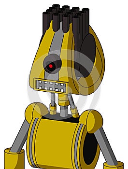 Yellow Droid With Droid Head And Square Mouth And Black Cyclops Eye And Pipe Hair