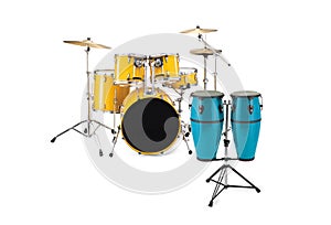 Yellow Drums and Blue Congas