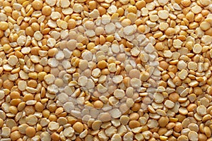 Yellow dry split peas, healthy food for vegetarians