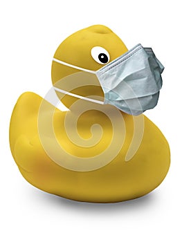Yellow duck protects photo