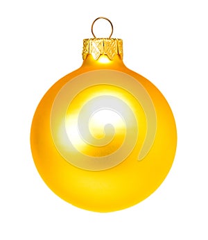 Yellow dull christmas ball