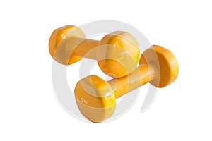 Yellow dumbbells 3