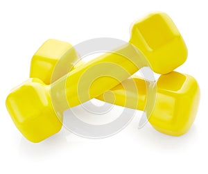 Yellow dumbbells