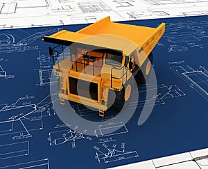 Yellow Dump and blue sketch