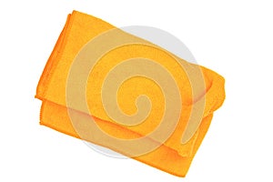 Yellow duster microfiber cloth for cleaning isolated on white background