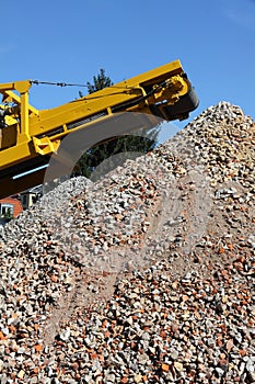 Earth moving machine in action