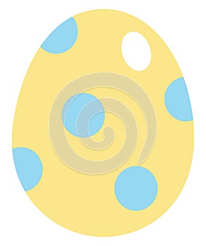 Yellow easter egg with blue dots, icon