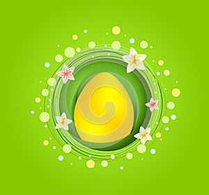 Yellow Easter egg with spring element