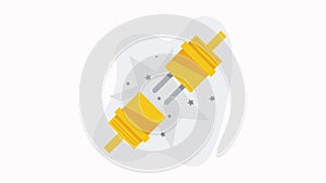 yellow electric wire disconnected animation