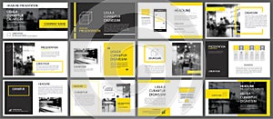 Yellow element for slide infographic on background. Presentation