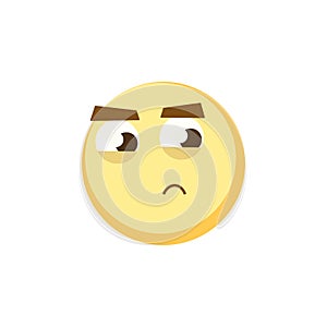 Yellow emoji icon for app game, ui or web design template. Vector emotion sign face