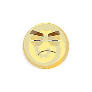 Yellow emoji icon for app game, ui or web design template. Vector emotion sign face