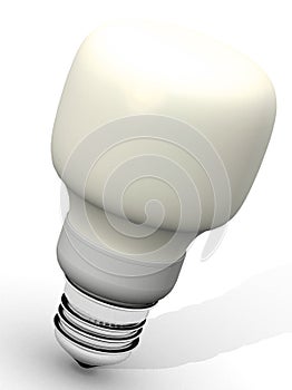 Yellow energy saver light bulb