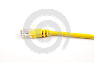 Yellow Ethernet LAN cable photo