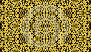 Yellow Ethnic abstract seamless pattern, folk embroidery, and Mexican style.Design for carpet, wallpaper, clothing, wrapping,