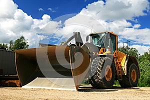 Yellow excavator