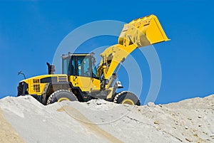 Yellow excavator photo