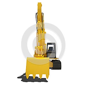 Yellow Excavator Isolated