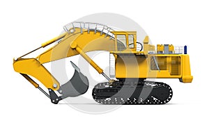 Yellow Excavator Isolated