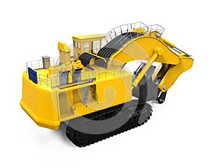 Yellow Excavator Isolated