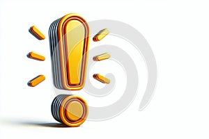 Yellow exclamation mark. Space for text.